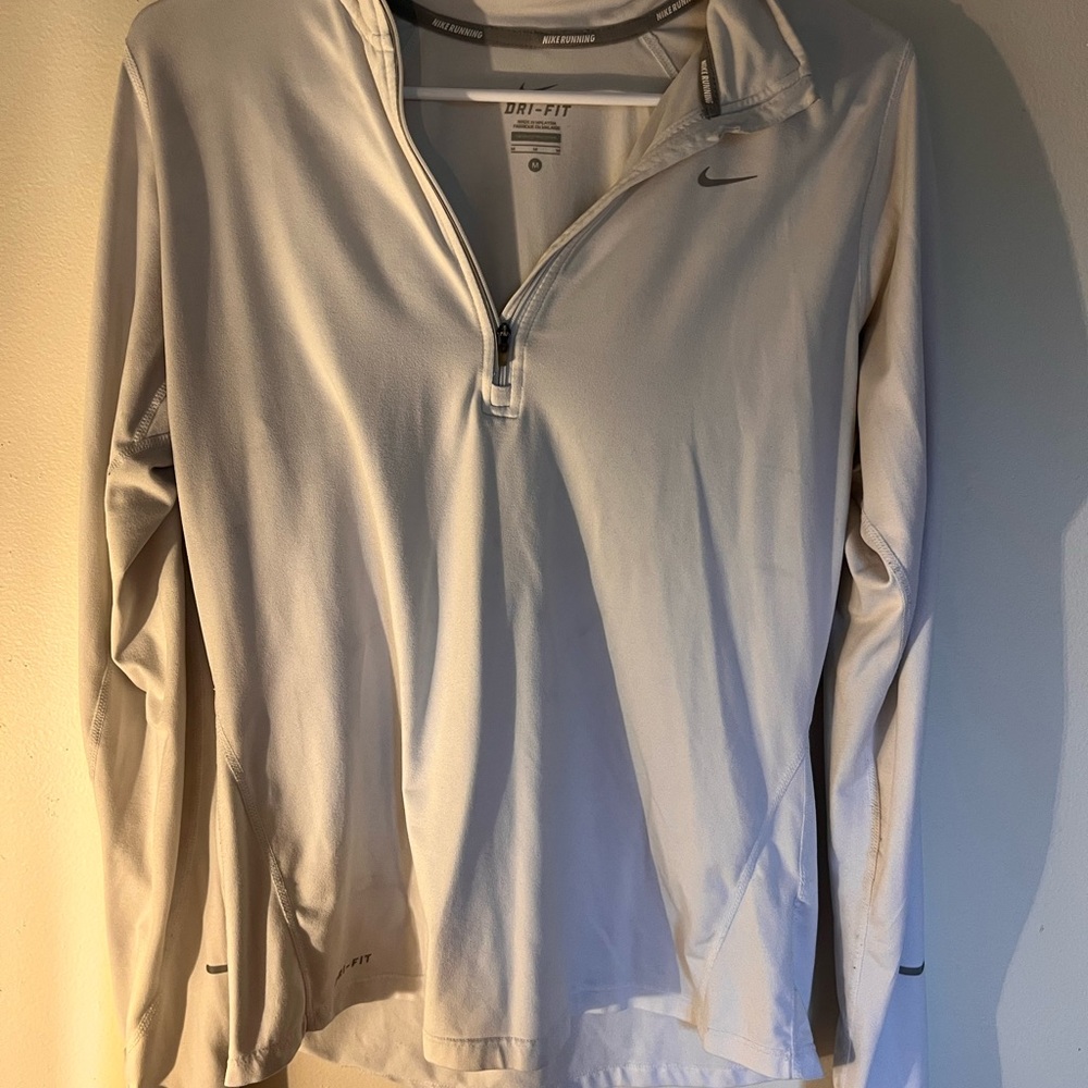 Nike Dri-FIT White Quarter Zip Top